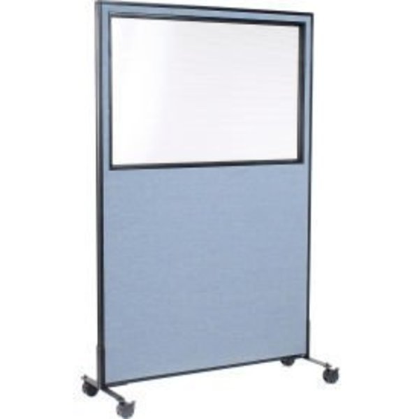 Interion    Mobile Office Partition Panel with Partial Window, 48-1/4